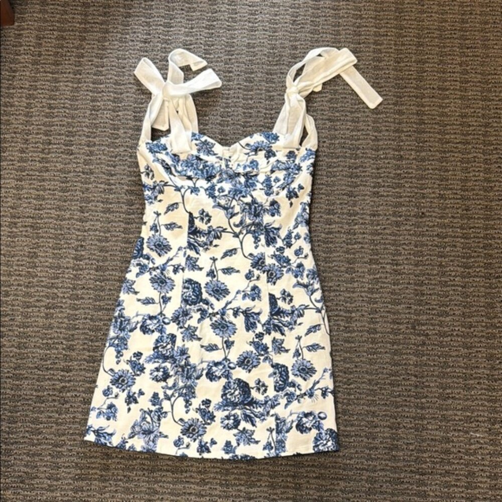 Ally Fashion Blue and White Sweetheart Sundress